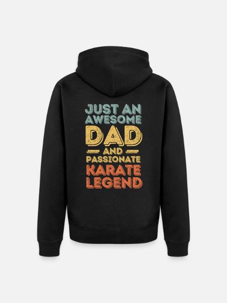Dad karate retro - Unisex Premium Organic Zip Hoodie - black