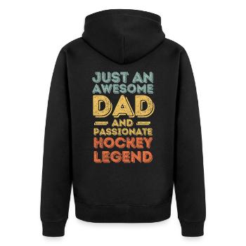 Papa hockey rétro - Veste à capuche bio Premium Unisexe - noir - Dos - Nico (187cm)