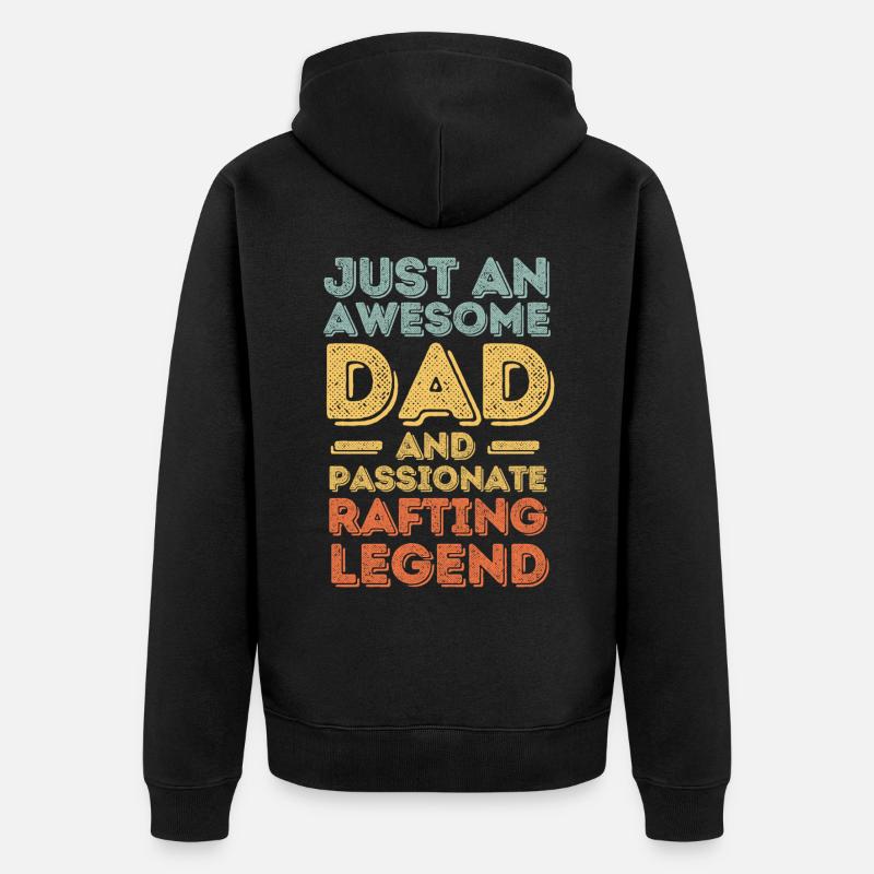 Papa Rafting retro - Unisex Premium Bio Zip Hoodie - Schwarz