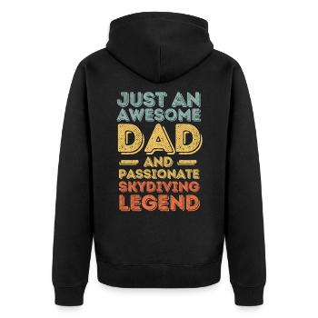 Papa parachutisme rétro - Veste à capuche bio Premium Unisexe - noir - Dos - Nico (187cm)