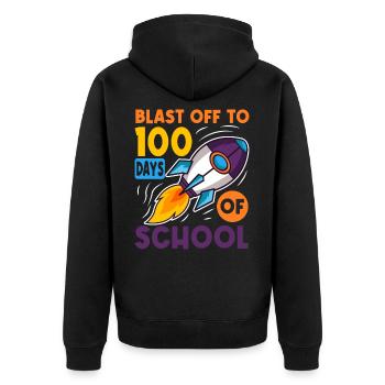 100 jours d’école Astronaute de fusée spatiale - Veste à capuche bio Premium Unisexe - noir - Dos - Nico (187cm)