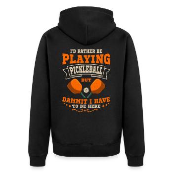 Je préfère jouer au pickleball paddle - Veste à capuche bio Premium Unisexe - noir - Dos - Nico (187cm)