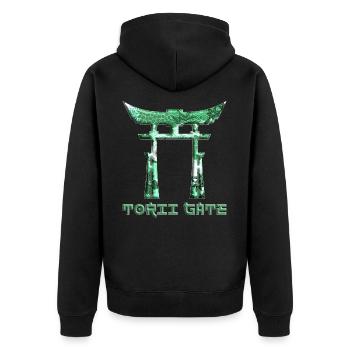 Japanese Torii Gate Rising Sun Japanese Gate 43 - Unisex Premium Organic Zip Hoodie - black - Back - Nico (187cm)