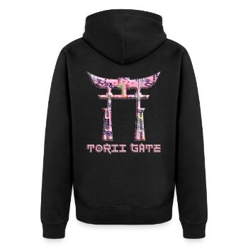 Torii Kyoto Japanese Gate Japanese Inspired Style - Unisex Premium Organic Zip Hoodie - black - Back - Nico (187cm)