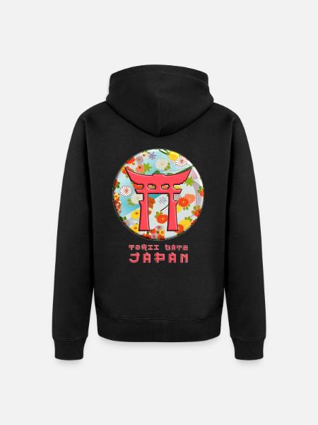 Torii Traditionel japansk port buddhistisk symbol - Premium økologisk unisex-hættejakke - sort