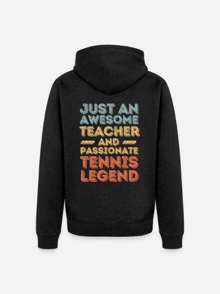 Teacher Tennis retro - Unisex Premium Organic Zip Hoodie - black