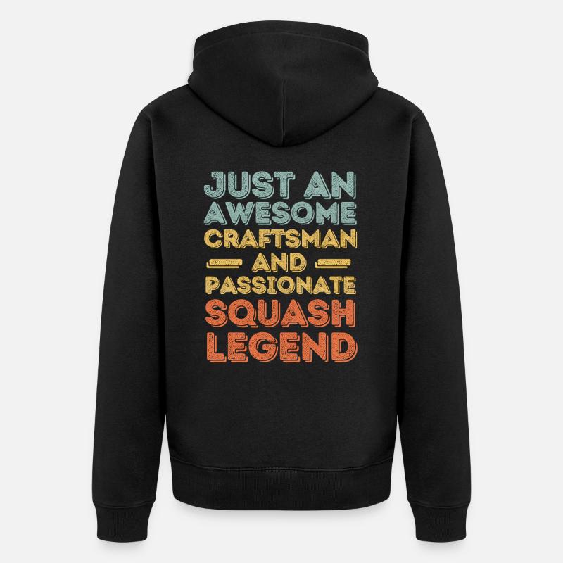 Handwerker Squash retro - Unisex Premium Bio Zip Hoodie - Schwarz