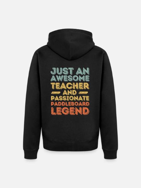 Teacher Paddleboard retro - Unisex Premium Organic Zip Hoodie - black