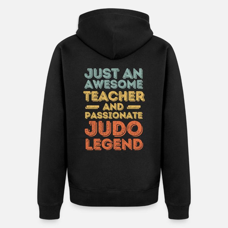 Professeur de Judo rétro - Veste à capuche bio Premium Unisexe - noir