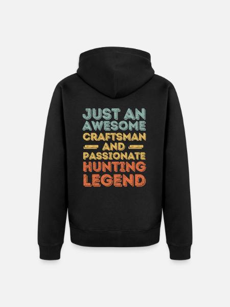Artisan hunting retro - Unisex Premium Organic Zip Hoodie - black