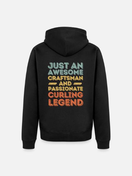 Craftsman Curling retro - Unisex Premium Organic Zip Hoodie - black