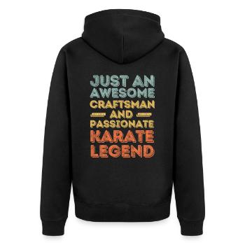 Karaté Artisan rétro - Veste à capuche bio Premium Unisexe - noir - Dos - Nico (187cm)