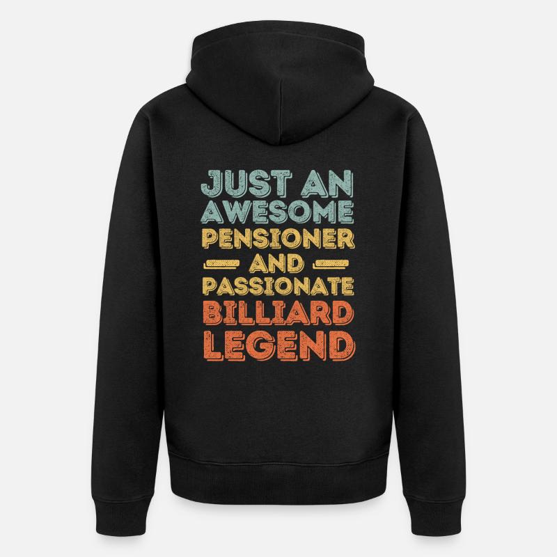 Rentner Billard retro - Unisex Premium Bio Zip Hoodie - Schwarz