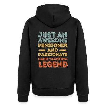 Pensioners sand sails retro - Unisex Premium Organic Zip Hoodie - black - Back - Nico (187cm)