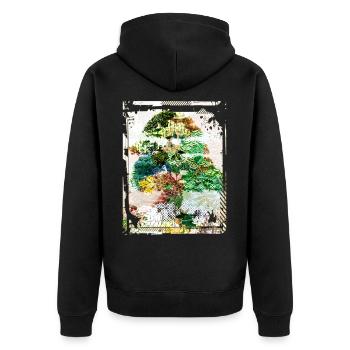 Bonsaï Japonais Jardin Art Collage Art 95 - Veste à capuche bio Premium Unisexe - noir - Dos - Nico (187cm)