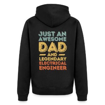 Dad Electrical Engineer Father's Day - Unisex Premium Organic Zip Hoodie - black - Back - Nico (187cm)