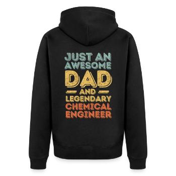 Dad Chemical Engineer Father's Day - Unisex Premium Organic Zip Hoodie - black - Back - Nico (187cm)