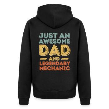 Papa Mécanicien Fête des pères - Veste à capuche bio Premium Unisexe - noir - Dos - Nico (187cm)