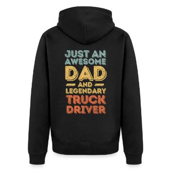 Papa Camionneur Fête des Pères - Veste à capuche bio Premium Unisexe - noir - Dos - Nico (187cm)