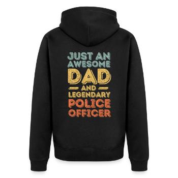 Dad Policeman Father's Day - Unisex Premium Organic Zip Hoodie - black - Back - Nico (187cm)