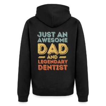 Dad Dentist Father's Day - Unisex Premium Organic Zip Hoodie - black - Back - Nico (187cm)
