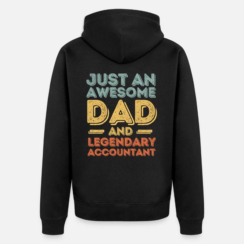 Papa Comptable Fête des Pères - Veste à capuche bio Premium Unisexe - noir