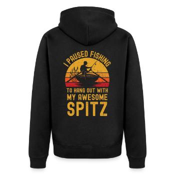 Fishing, fishing and Spitz - Unisex Premium Organic Zip Hoodie - black - Back - Nico (187cm)