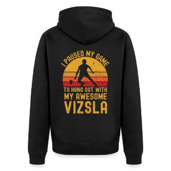 Badminton et Vizsla - Veste à capuche bio Premium Unisexe - noir - Dos - Nico (187cm)