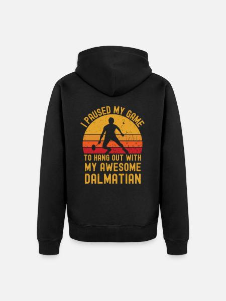 Badminton and Dalmatians - Unisex Premium Organic Zip Hoodie - black