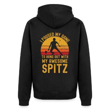 Badminton und Spitz - Unisex Premium Bio Zip Hoodie - Schwarz - Hinten - Nico (187cm)