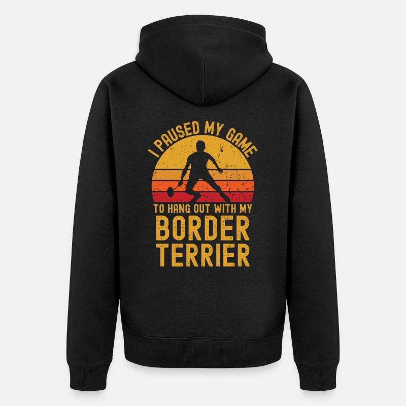 Badminton et Border Terrier - Veste à capuche bio Premium Unisexe - noir