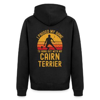 Badminton et Cairn Terrier - Veste à capuche bio Premium Unisexe - noir - Dos - Nico (187cm)