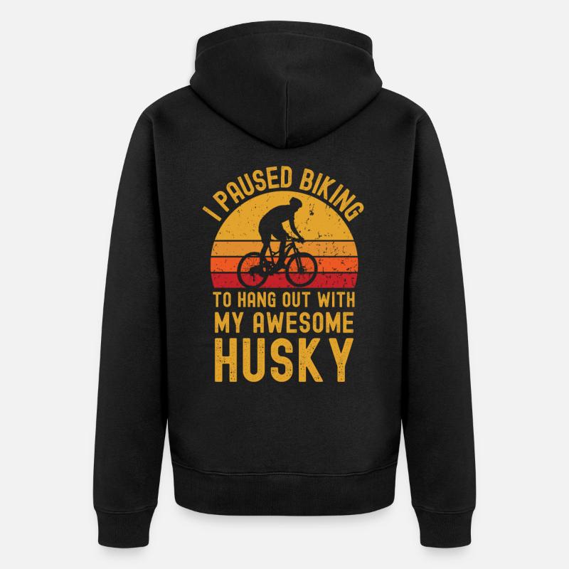 Cyclisme et Husky - Veste à capuche bio Premium Unisexe - noir