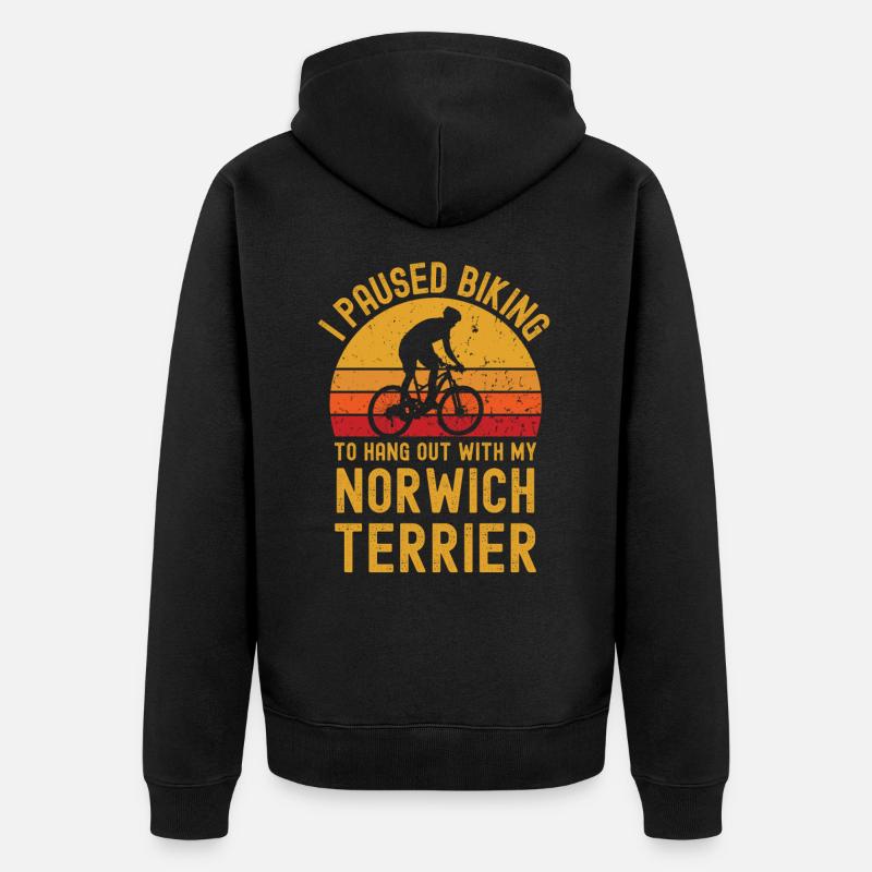 Cyclisme et Norwich Terrier - Veste à capuche bio Premium Unisexe - noir
