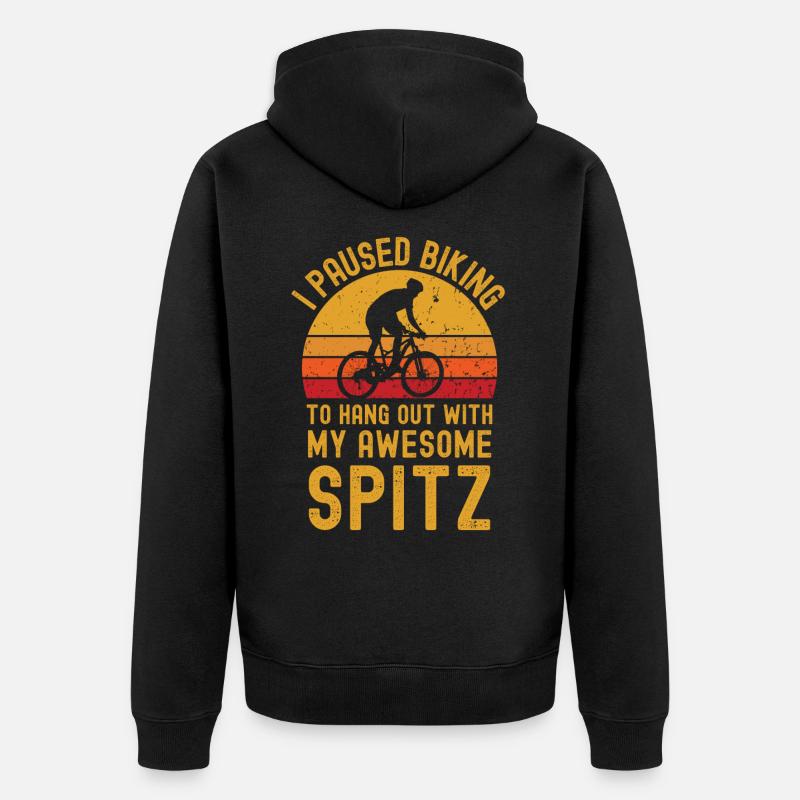 Cyclisme et Spitz - Veste à capuche bio Premium Unisexe - noir