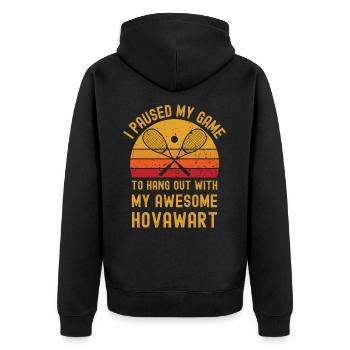 Squash and Hovawart - Unisex Premium Organic Zip Hoodie - black - Back - Nico (187cm)