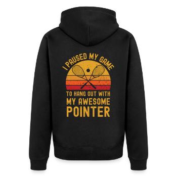 Squash und Pointer - Unisex Premium Bio Zip Hoodie - Schwarz - Hinten - Nico (187cm)