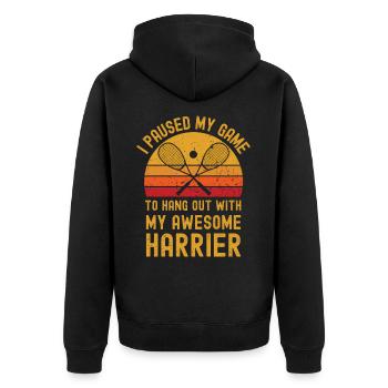 Squash and Harrier - Unisex Premium Organic Zip Hoodie - black - Back - Nico (187cm)