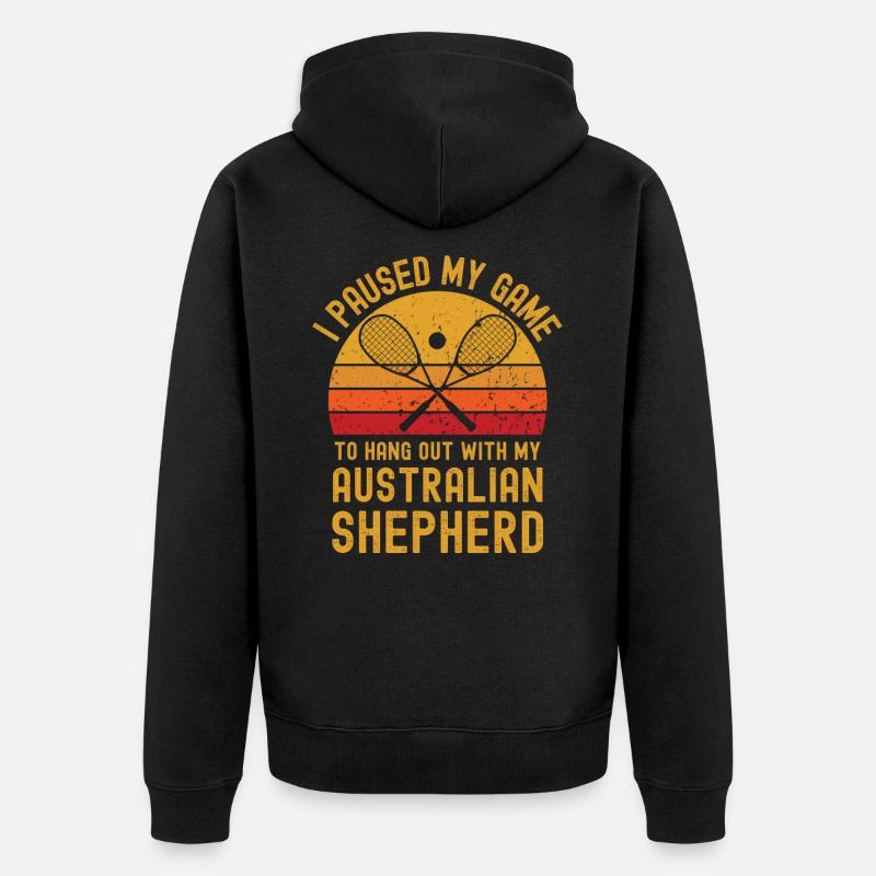 Squash und Australischer Schäferhund - Unisex Premium Bio Zip Hoodie - Schwarz