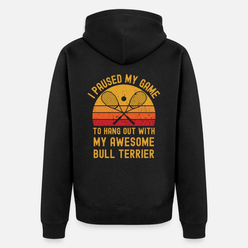 Courge et Bull Terrier - Veste à capuche bio Premium Unisexe - noir