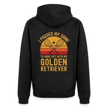 Courges et Golden Retrievers - Veste à capuche bio Premium Unisexe - noir - Dos - Nico (187cm)
