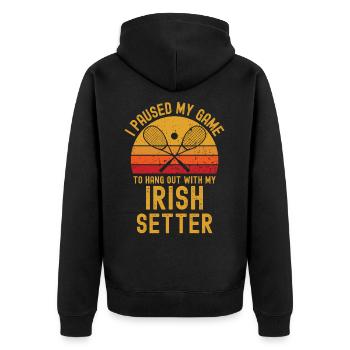 Squash and Irish Setter - Unisex Premium Organic Zip Hoodie - black - Back - Nico (187cm)