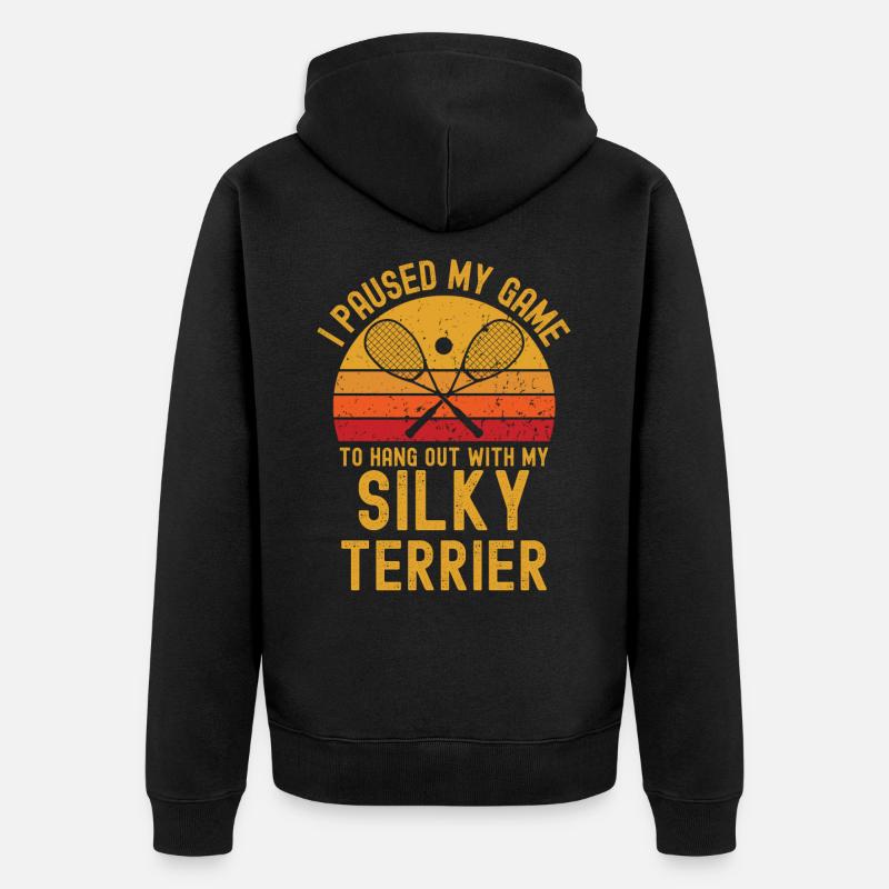 Courge et Silky Terrier - Veste à capuche bio Premium Unisexe - noir