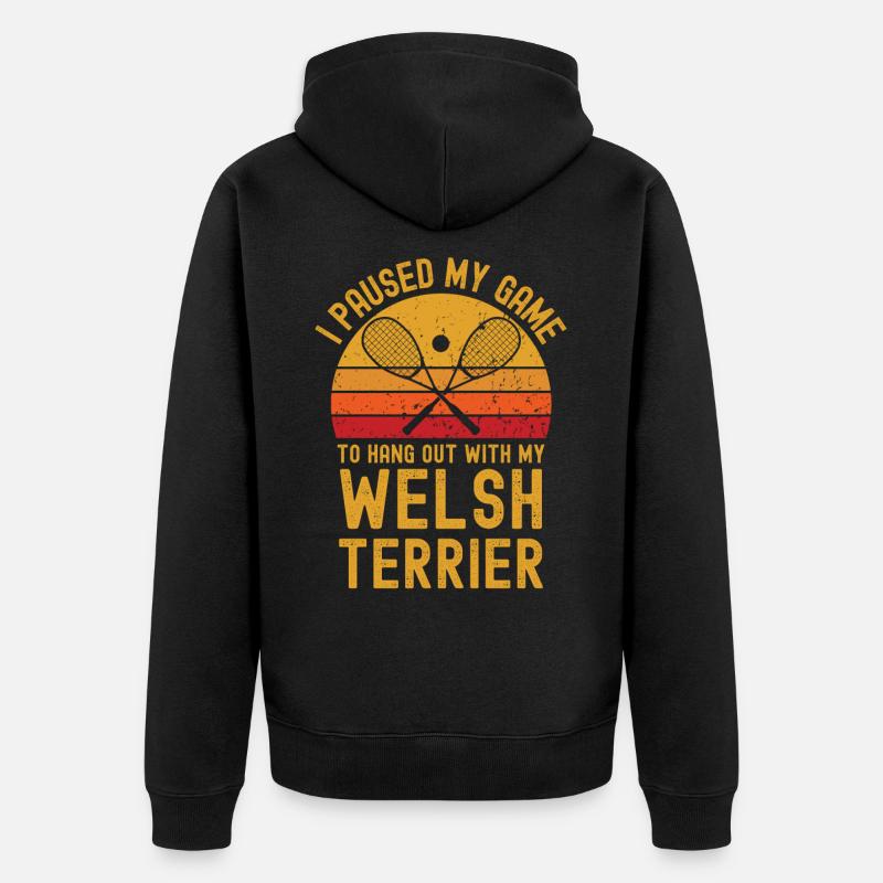 Courge et Welsh Terrier - Veste à capuche bio Premium Unisexe - noir