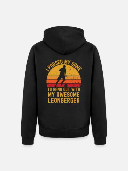 Fußball und Leonberger - Unisex Premium Bio Zip Hoodie - Schwarz