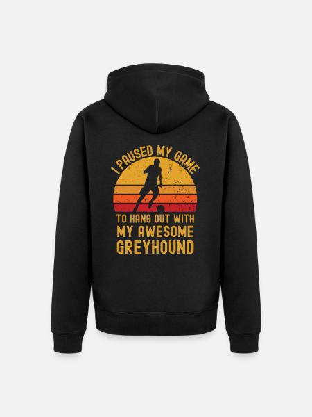 Fußball und Greyhound - Unisex Premium Bio Zip Hoodie - Schwarz