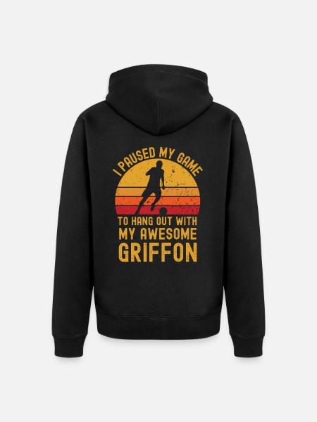 Football and Griffon - Unisex Premium Organic Zip Hoodie - black