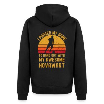 Football et Hovawart - Veste à capuche bio Premium Unisexe - noir - Dos - Nico (187cm)
