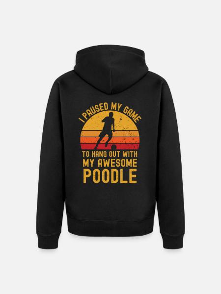 Fußball und Pudel - Unisex Premium Bio Zip Hoodie - Schwarz