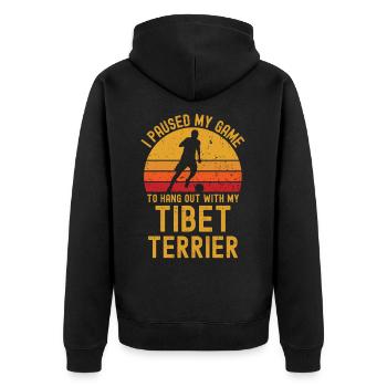 Football et terriers tibétains - Veste à capuche bio Premium Unisexe - noir - Dos - Nico (187cm)